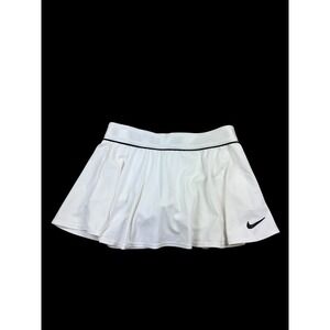 Nike Girls Dri-FIT Tennis Skort White Black Swoosh Athletic Skirt Size M Kids